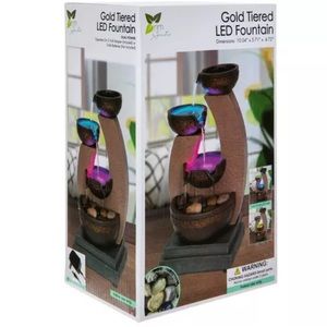 Gold tiered LED fountain